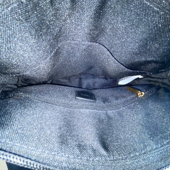 Fossil Women’s Brown Leather Black & White Striped Canvas Crossbody Bag - Picture 13 of 16